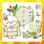 うさぎとシマエナガ　ほっこり華やかお正月