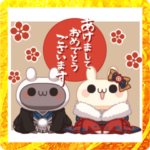 動く!しろとくろ New Year 兎年!