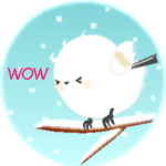 動くシマエナガちゃんと雪