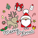 かわいいサンタとかわいいうさぎ