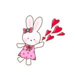 ダイヤリボンをあしらったうさちゃん