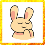 オレンジにこにこうさぎの年末年始の挨拶