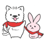 冬のサモエドスタンプ