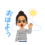 メガネのお団子おばさん