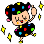 riekimのカラフルドットちゃんスタンプ