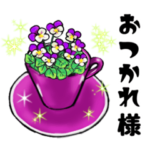 キラキラお花のスタンプ