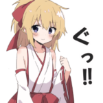 巫女さんの神がかりスタンプ
