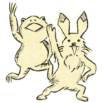 再販★新鳥獣戯画で挨拶返事 ウサギ カエル