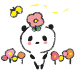 お礼にパンダのスタンプを添えて。