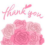 英語/『 ありがとう 』ピンクの薔薇