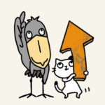 ハシビロコウと猫