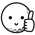 ゴルフボールの笑顔スタンプ