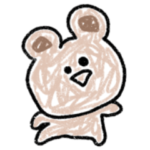 子供の落書き風。シュールなミニくま