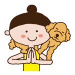 ヨギーニと犬のヨガスタンプ