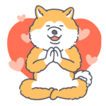 ヨガするワンコのスタンプ