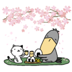 はんなりハシビロコウと猫