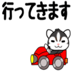 動くねこ はちわれ 白黒 陽気 挨拶