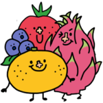 ラ夢のフルーツ村　ちょっと面白いスタンプ