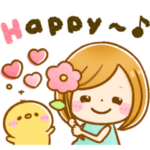 かわいい女の子♡毎日役立つ基本のスタンプ