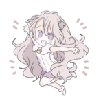 ふわふわ淡色羊の女の子のスタンプ