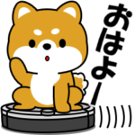 豆柴の飛び出すスタンプ「挨拶」