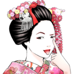 芸者さんたちのスタンプ英語バージョン