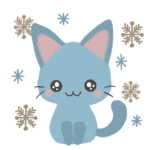やさしいカラーの冬にゃんこ