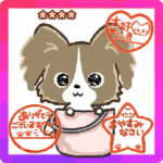 愛犬の名前が入る♡パピヨン♡ハンコ入り