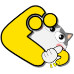 ハチワレ猫★ポップでカラフルなデカ文字