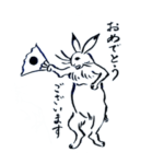 うさぎとカエル 鳥獣戯画