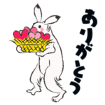 ポップな鳥獣戯画スタンプ