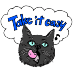 ツンデレ黒猫の英語スタンプ