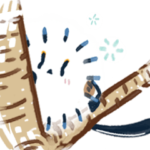 わたげのようなシマエナガスタンプ