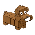 箱でできたトイプードル犬のダンボ―くん