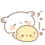 たれ耳うさぎのもるちゃんとひよこさん。