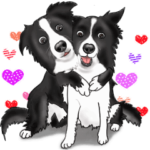 ボーダーコリーの動く「文字なし」スタンプ