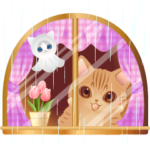 虹が出る!雨が降る!はぴきゃと梅雨スタンプ