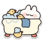 ステッカー風　うさぎときどきにんじん