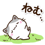 ちびハチワレと花