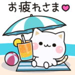 夏の気づかいのできるネコ♪飛び出す夏編