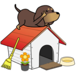 激しく尻尾をふるイヌ