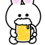 のんべえ♡シュールなミニ白うさぎ