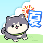 黒豆柴犬の夏スタンプ