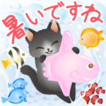 泳ぐ！飛び出す！夏のはぴきゃとスタンプ