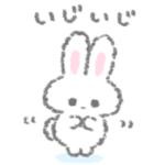 ネガティブな白いこうさぎスタンプ