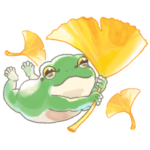 秋の水彩風カエル