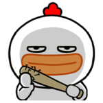 white bird with bad eyes