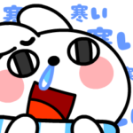 ウサギ君の冬の毎日挨拶