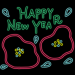 ネオンカラーの冬スタンプ