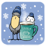 ハシビロコウとネコ/大人丁寧